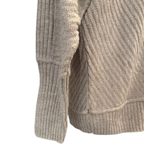 Worthington Ribbed Knit Oversized Sweater L Beige Dolman Sleeves Cozy Fall Vibes - Picture 5 of 7